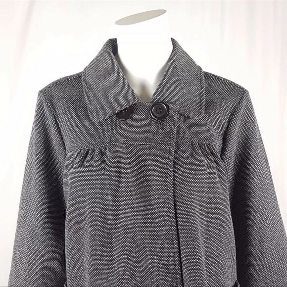 Croft & Barrow Petites Size Large LP Gray 3/4 Sleeve Lightweight Cape Jacket - Picture 2 of 8
